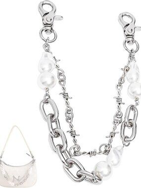 Silver Purse Chain Charms for Handbags & Wallets | Pearl Chain Bag Accessories